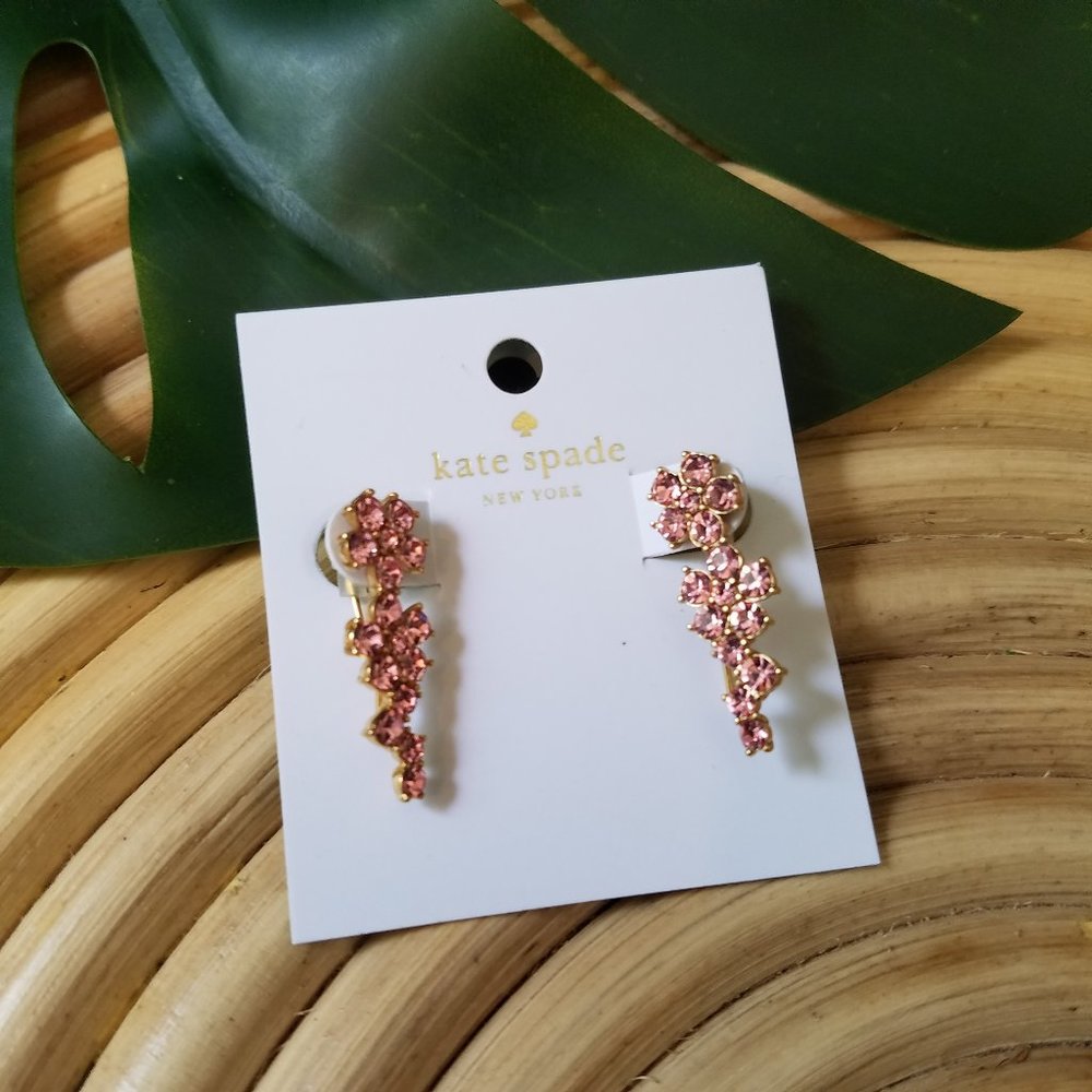 Kate spade light pink floral earrings NWT - Picture 4 of 5